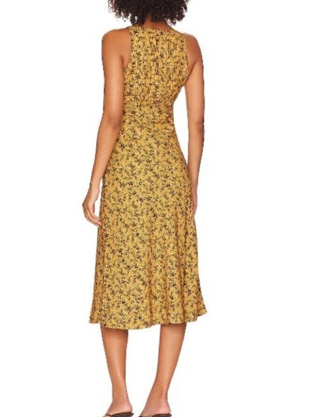 Women’s Rhode Irvetta Dress Wheat Floral Trellis V-neck High Slit